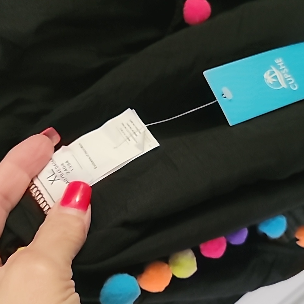 Cupshe Black Cover-Up with Colorful Pom-Poms - Picture 8 of 8
